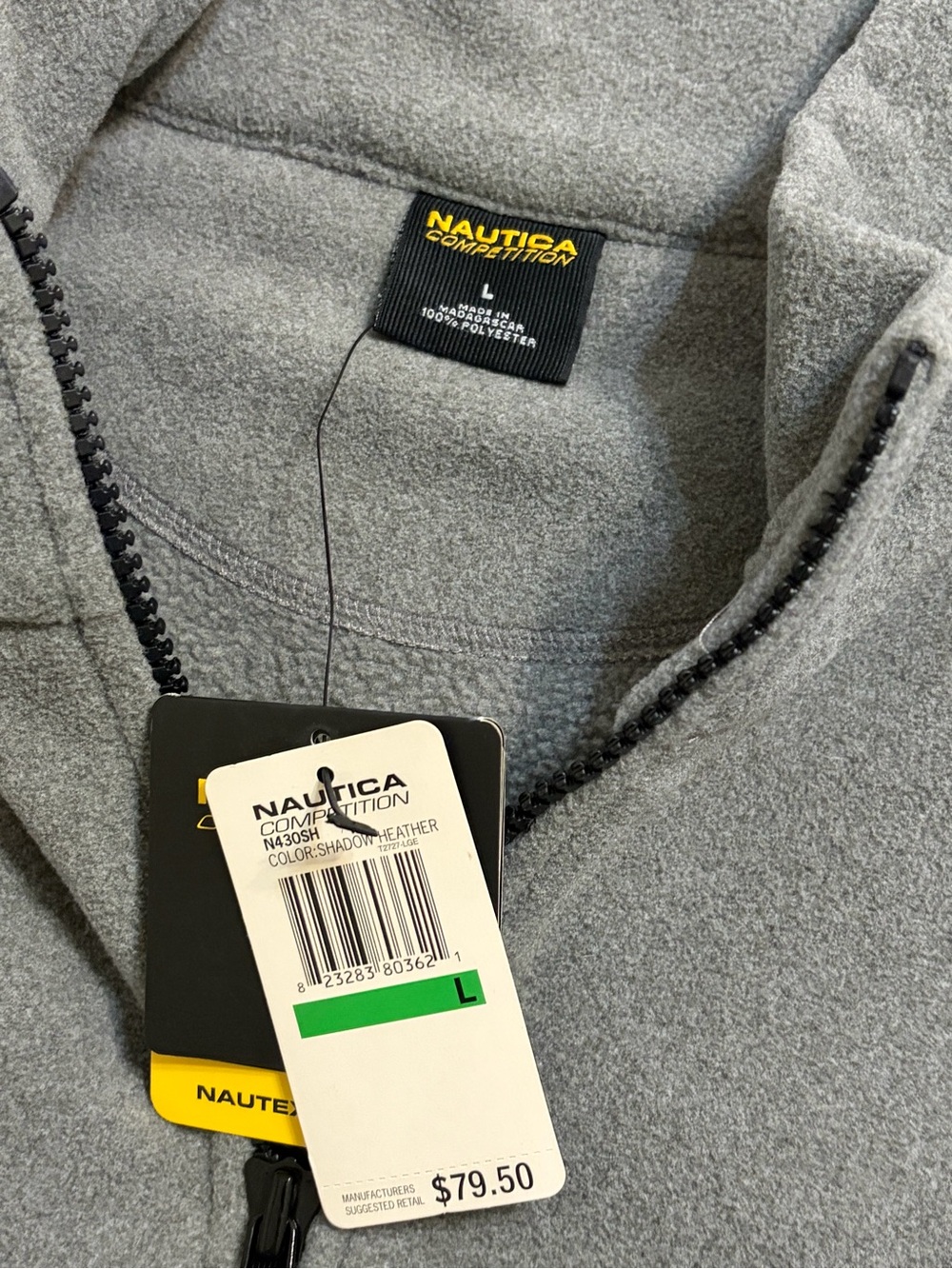 Nautica Men's Quarter-Zip Fleece Pullover - Gray - Picture 3 of 3